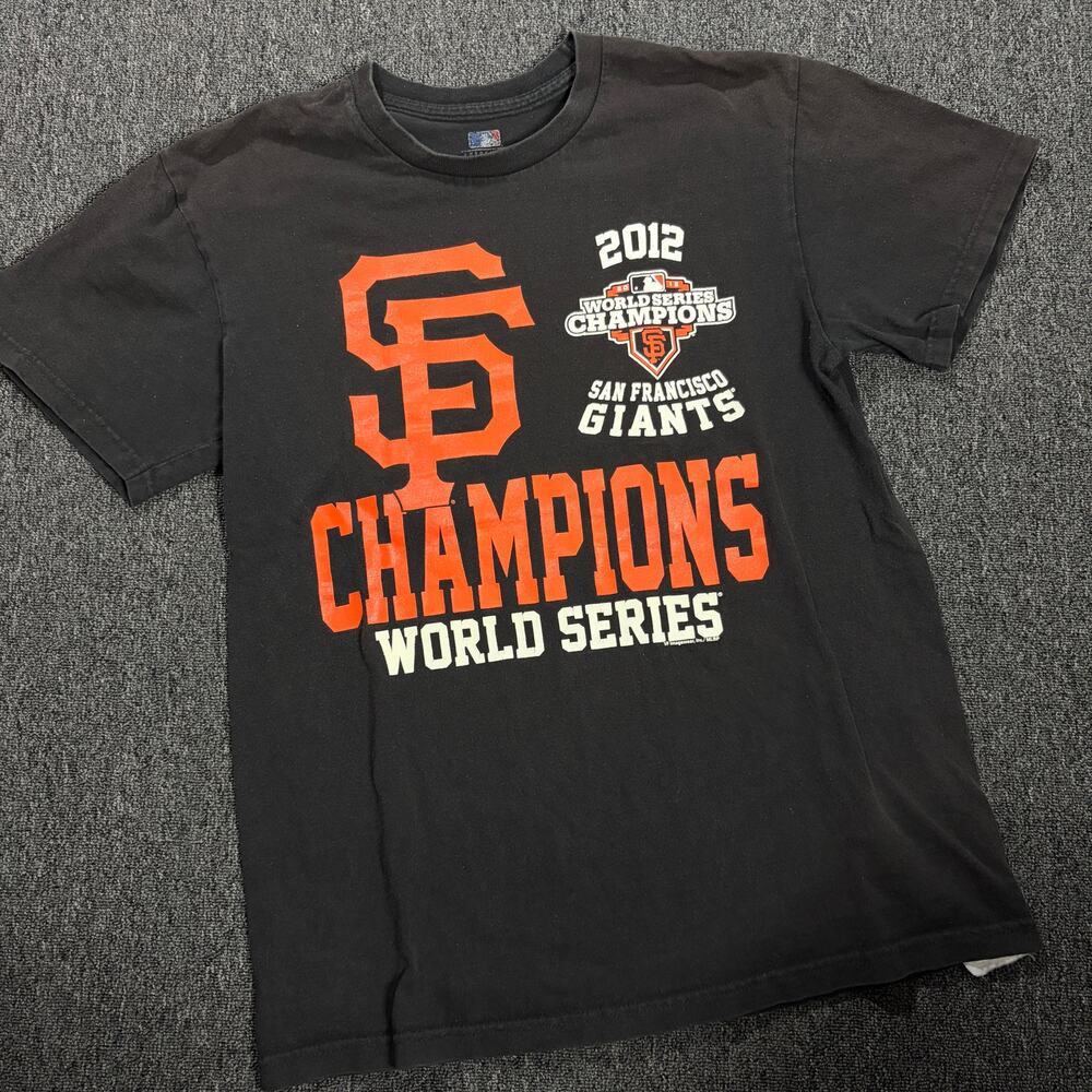 Vintage Y2k San Francisco Giants Mlb Baseball World Series Black Graphic Tee M